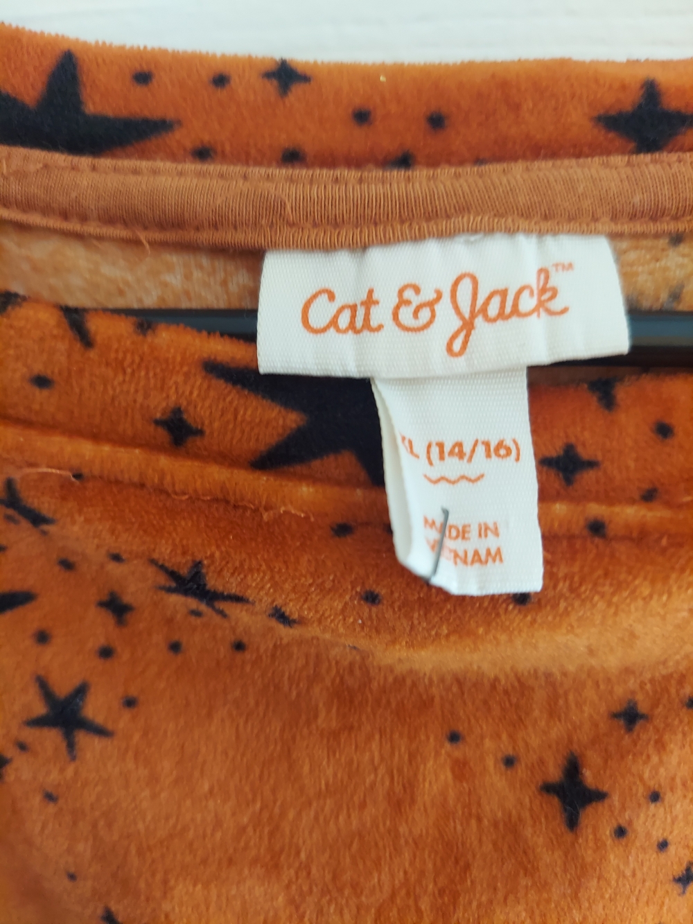 Cat & Jack Orange Velvet Star-Print Scoop Sweatshirt - Picture 5 of 6